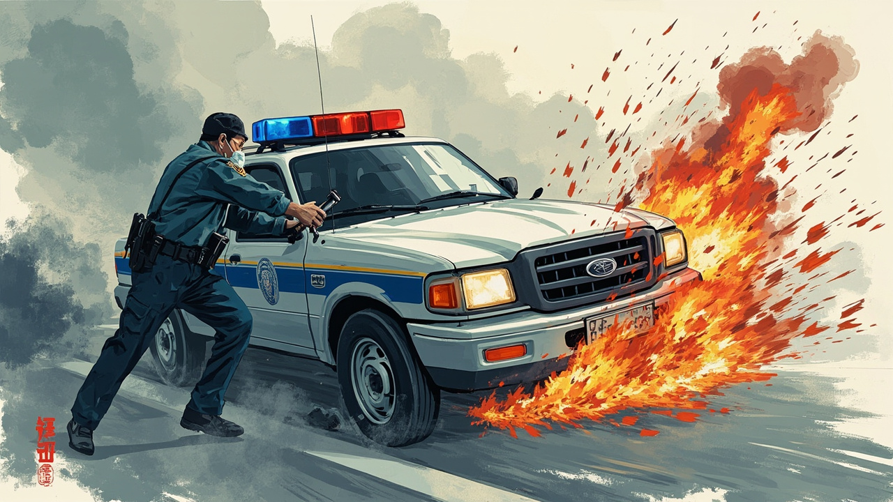 民警执法现场示意图